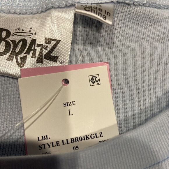 Bratz Women's Cinched Graphic Long Sleeve Light Blue Size L - Picture 4 of 6